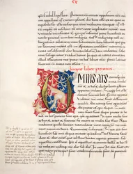 Ms.228, f.4v: Strona z „Etyki i polityki nikomachejskiej” Arystotelesa, 1452